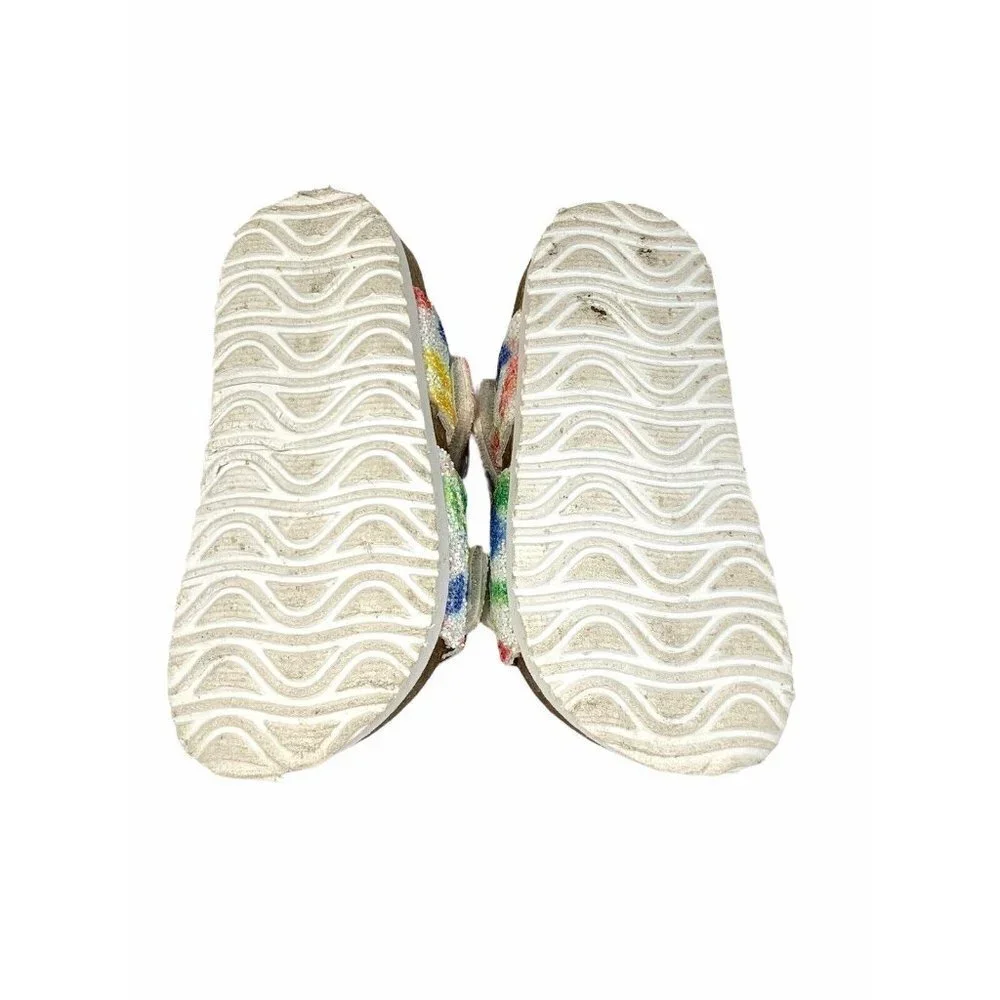 Rachel Shoes Lil Jill 6M Baby Footbed Sandals Floral Glitter Buckle Summer Baby‎